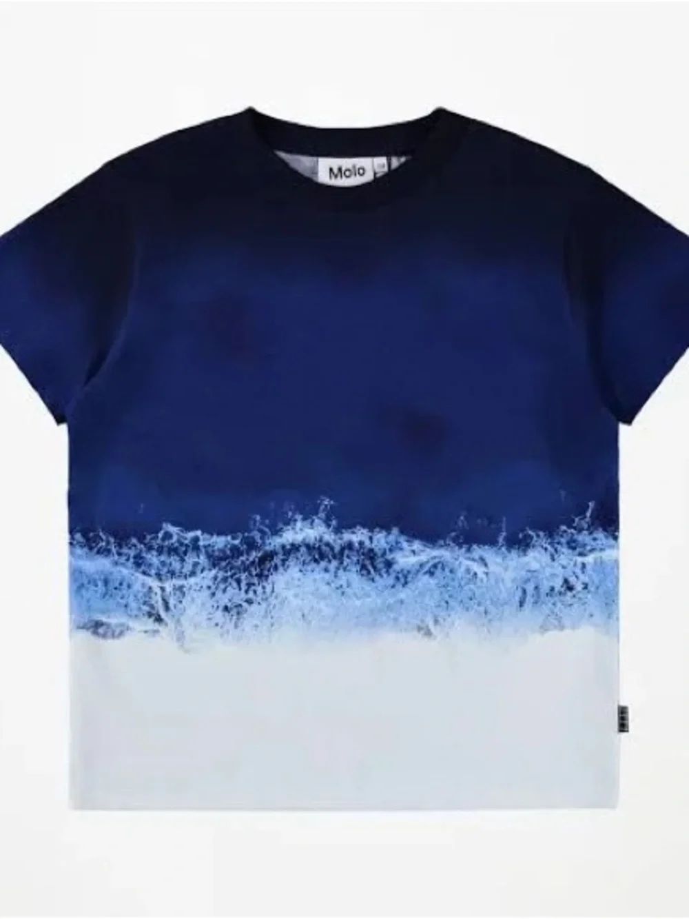 Molo Boys Rame T-Shirt - Navy Blue to White Ombre Wave Tee